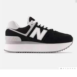 Women’s new balance 574+ black grey and white size 8